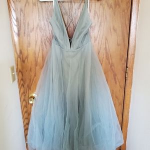 Light Green Midi Dress with a Tulle Skirt Brand New Never Worn